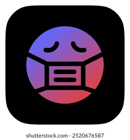 Icono de Vector de emoticono de expresión de máscara enferma editable. Parte de una gran familia de iconos. Parte de una gran familia de iconos. Perfecto para interfaces de Web y App, presentaciones, infografías, etc
