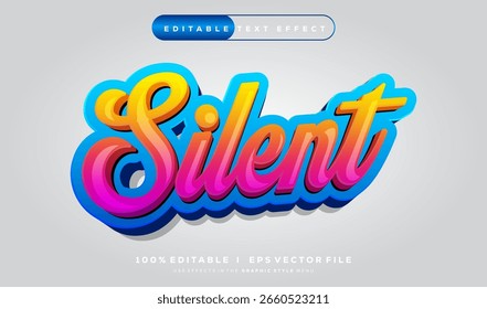 editable silent vector text effect with modern style design