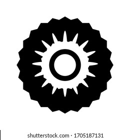 Editable silhouette of a flower with petals.