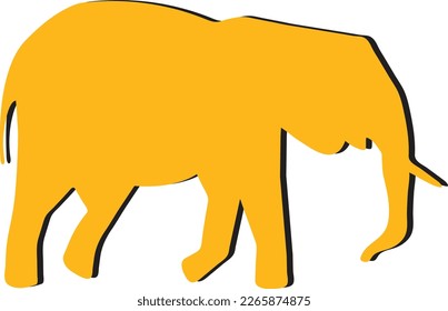 Editable silhouette of a walking Elephant