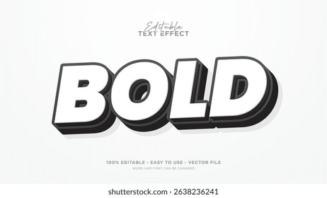 Editable simple 3d text effect, bold text style effect
