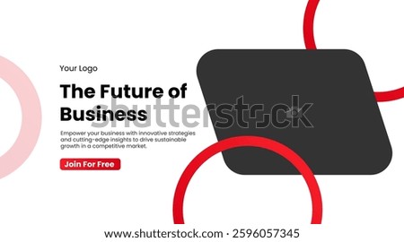 Editable Simple Business Conference Invitation with Geometric Design and Speaker Photo Area
