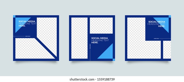 Editable simple corporate posts, Easy Use in banners, promotion designs, branding company, bloggers, designers, shop owners, entrepreneurs and businesses. Social media post template. Vector
