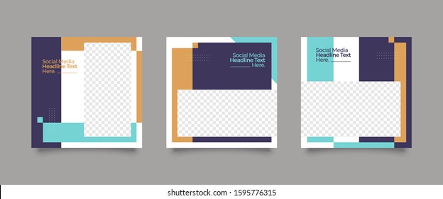 Editable simple corporate posts, Easy Use in banners, promotion designs, branding company, bloggers, designers, shop owners, entrepreneurs and businesses. Social media post template. Vector