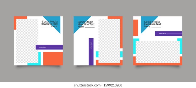 Editable simple corporate posts, Easy Use in banners, promotion designs, branding company, bloggers, designers, shop owners, entrepreneurs and businesses. Social media post template. Vector