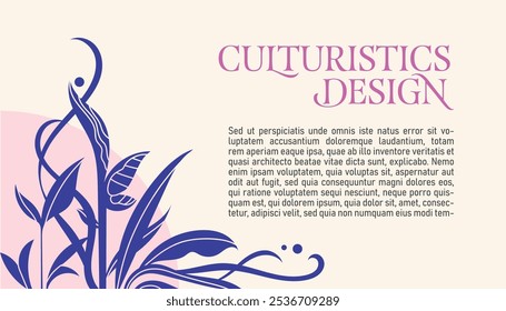 Plantilla de planta botánica plana simple editable para el Sitio web, Anuncio, publicidad, boleto	
