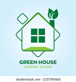 Logotipo editable de la Casa Verde sencilla para uso personal y profesional