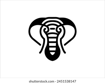 editable simple line logo elephant