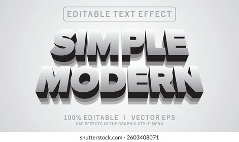 editable simple modern vector text effect with modern style design