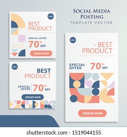 Editable simple retro post social media template