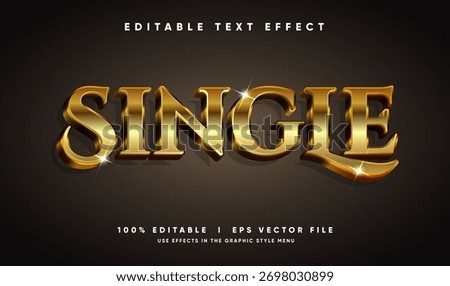 editable single 3d golden color  vector text effect with modern style