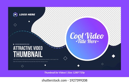 Editable single Thumbnail design for videos and all social platforms premium thumbnail for videos Editable Vector, text Customizable Thumbnails template gradient thumbnail web banner