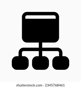 Sitemap modificable, icono del vector de jerarquía. Parte de una familia de iconos grandes. Perfecto para interfaces web y de aplicaciones, presentaciones, infografías, etc