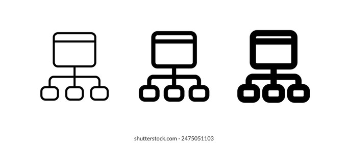 Mapa del sitio editable, icono de Vector de jerarquía. Parte de una gran familia de iconos. Perfecto para interfaces de Web y App, presentaciones, infografías, etc