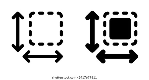Editable size, area measurement vector icon. Part of a big icon set family. Perfect for web and app interfaces, presentations, infographics, etc