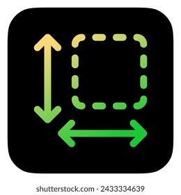 Bearbeitbare Größe, Symbol für den Flächenmessungsvektor. Teil einer großen Icon-Set-Familie. Perfekt für Web- und App-Schnittstellen, Präsentationen, Infografiken usw