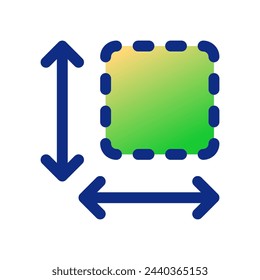 Editable size, area measurement vector icon. Part of a big icon set family. Perfect for web and app interfaces, presentations, infographics, etc