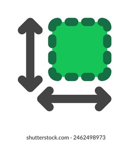 Tamaño editable, icono de Vector de medida de área. Parte de una gran familia de iconos. Perfecto para interfaces de Web y App, presentaciones, infografías, etc