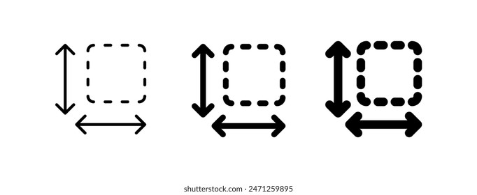 Editable size, area measurement vector icon. Part of a big icon set family. Perfect for web and app interfaces, presentations, infographics, etc
