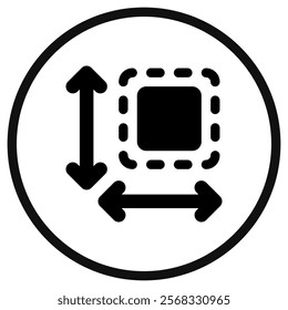 Editable size, area measurement vector icon. Part of a big icon set family. Perfect for web and app interfaces, presentations, infographics, etc