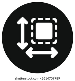 Editable size, area measurement vector icon. Part of a big icon set family. Perfect for web and app interfaces, presentations, infographics, etc