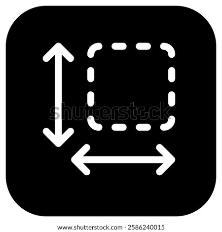 Editable size, area measurement vector icon. Part of a big icon set family. Perfect for web and app interfaces, presentations, infographics, etc