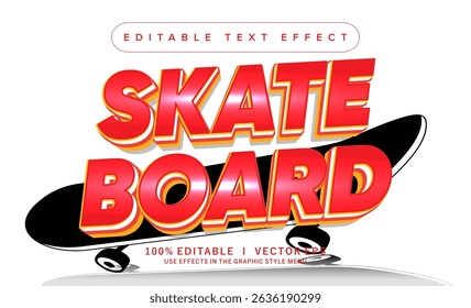 editable skate board vector text effect with modern style design