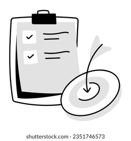 An editable sketchy icon of target plan 