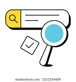 An editable sketchy icon of web search 