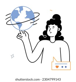 An editable sketchy illustration of global feedback