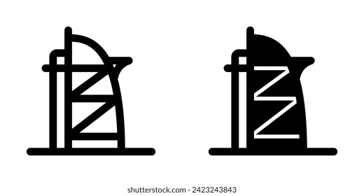 Rascacielos editable, torre, icono de vector de negocio. Lugar, monumento, edificio, arquitectura. Parte de una familia de iconos grandes. Perfecto para interfaces web y de aplicaciones, presentaciones, infografías, etc