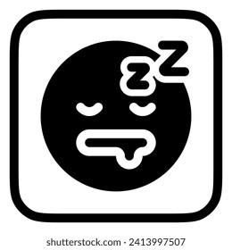 Editable sleepy head, drowzy expression emoticon vector icon. Part of a big icon set family. Part of a big icon set family. Perfect for web and app interfaces, presentations, infographics, etc