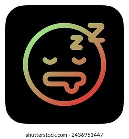 Editable sleepy head, drowzy expression emoticon vector icon. Part of a big icon set family. Part of a big icon set family. Perfect for web and app interfaces, presentations, infographics, etc