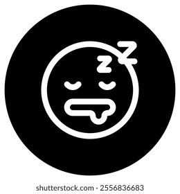 Editable sleepy head, drowzy expression emoticon vector icon. Part of a big icon set family. Part of a big icon set family. Perfect for web and app interfaces, presentations, infographics, etc