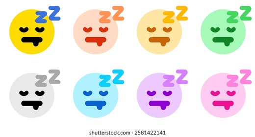 Editable sleepy head, drowzy expression emoticon vector icon. Part of a big icon set family. Part of a big icon set family. Perfect for web and app interfaces, presentations, infographics, etc