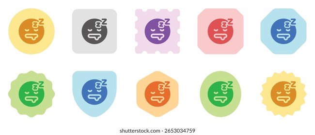 Ícone de vetor de emoticon sonolento editável, expressão com afogamento. Parte de uma grande família de conjuntos de ícones. Parte de uma grande família de conjuntos de ícones. Perfeito para interfaces web e app, apresentações, infográficos, etc