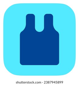 Icono vector de camisa sin mangas editable. Ropa, moda, vestimenta. Parte de una familia de iconos grandes. Perfecto para interfaces web y de aplicaciones, presentaciones, infografías, etc