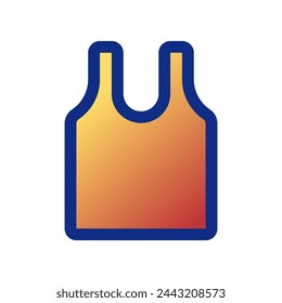 Editierbares ärmelloses Hemd Vektor-Symbol. Kleidung, Mode, Bekleidung. Teil einer großen Icon-Set-Familie. Perfekt für Web- und App-Schnittstellen, Präsentationen, Infografiken usw