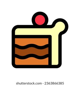 Editable a slice of cake vector icon. Bakery, cooking, food. Part of a big icon set family. Perfect for web and app interfaces, presentations, infographics, etc