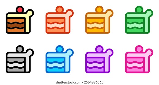 Editable a slice of cake vector icon. Bakery, cooking, food. Part of a big icon set family. Perfect for web and app interfaces, presentations, infographics, etc