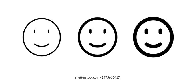 Editierbares leichtes Lächeln Ausdruck Emoticon Vektorgrafik Symbol. Teil einer großen Icon-Set-Familie. Teil einer großen Icon-Set-Familie. Ideal für Web- und App-Interfaces, Präsentationen, Infografiken usw