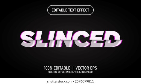 editable slinced vector text effect with modern style design