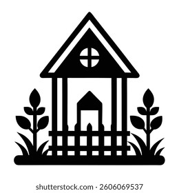 Editable Small Garden Home Icon for Nature and Property Design Vector illustration

