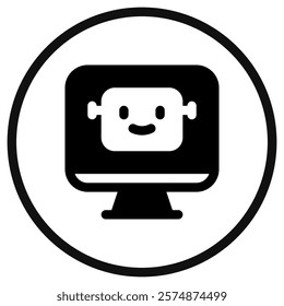 Editable smart assistant, bot vector icon. AI technology, artificial intelligence, computer. Part of a big icon set family. Perfect for web and app interfaces, presentations, infographics, etc