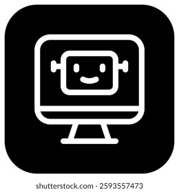 Editable smart assistant, bot vector icon. AI technology, artificial intelligence, computer. Part of a big icon set family. Perfect for web and app interfaces, presentations, infographics, etc