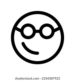 Icono de vector emoticono de expresión de gafas inteligentes editable. Parte de una familia de iconos grandes. Parte de una familia de iconos grandes. Perfecto para interfaces web y de aplicaciones, presentaciones, infografías, etc
