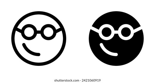 Editable smart glasses expression emoticon vector icon. Part of a big icon set family. Part of a big icon set family. Perfect for web and app interfaces, presentations, infographics, etc