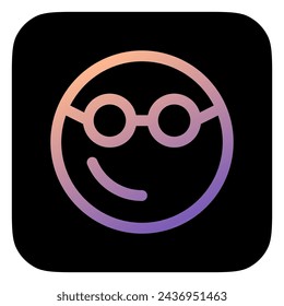 Editable smart glasses expression emoticon vector icon. Part of a big icon set family. Part of a big icon set family. Perfect for web and app interfaces, presentations, infographics, etc
