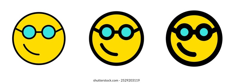 Editable smart glasses expression emoticon vector icon. Part of a big icon set family. Part of a big icon set family. Perfect for web and app interfaces, presentations, infographics, etc