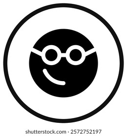 Editable smart glasses expression emoticon vector icon. Part of a big icon set family. Part of a big icon set family. Perfect for web and app interfaces, presentations, infographics, etc